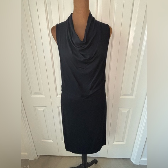 Adrienne Vittadini Black Cowl Neck Midi Dress - Picture 1 of 9